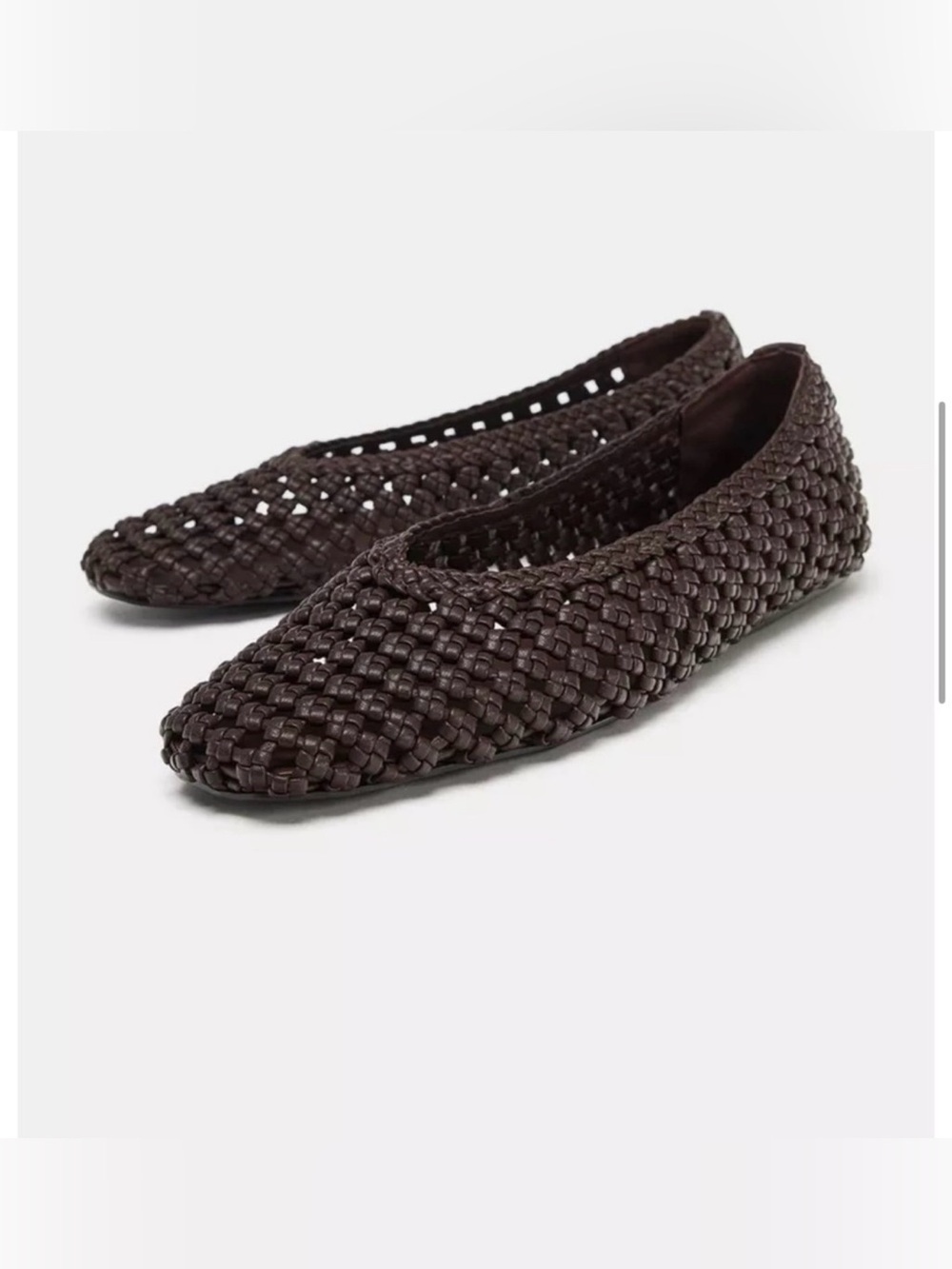 Zara Braided Brown Ballet Flats
